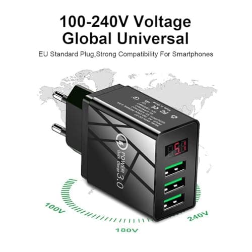 Pro Phone Charger, 4-Port Quick Charge 3.0 Hub with Temp Control & Fast Charging, Pro Charger Wall Charge for Travel & Home,Universal Compatibility for All Phones — view 5