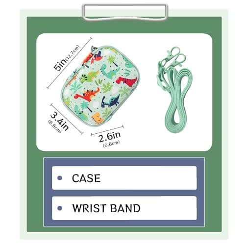 Leayjeen Kids Digital Camera Case, Compatible with Gofunly/Hangrui/Cocopa/GREENKINDER/YunLone/arnssien/Vavkasi, Christmas Birthday Gift Toys for Boys and Girls(Case Only) Green Dinosaur — view 2