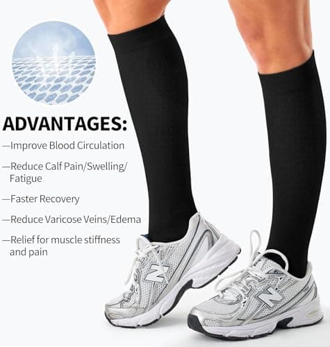 GCBIGER Compression Socks for Men & Women 7 Pairs Circulation 15-20 mmHg-Best support for Athletic, Nurse, Medical, Running — view 6