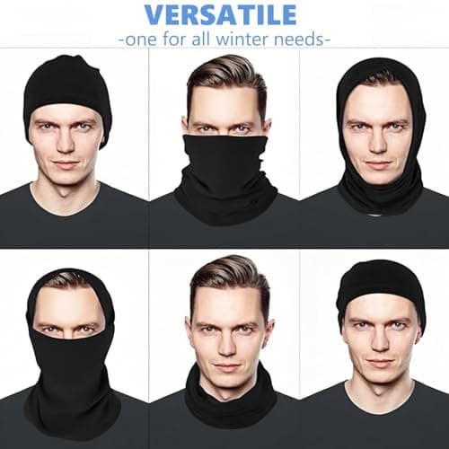 Winter Neck Warmer Snoods for Men Women, Multifunctional Headwear, Neck Gaiter Fleece Bandana Face Covering for Outdoor Sports Motorcycle Skiing Running Cycling — view 4