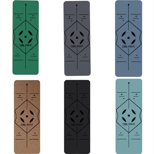 DBL MAX Yoga Mat Thick for Women & Men – Eco-Friendly Natural Rubber, Non Slip Pilates & Exercise Mat for Home Gym – Foldable Travel Yoga Mat, Cork & Rubber, Extra Grip, Large Size (Cyan) — view 4