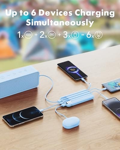 Charmast Power Bank with Built in Cables X 4, 10000mAh Portable Charger — view 3