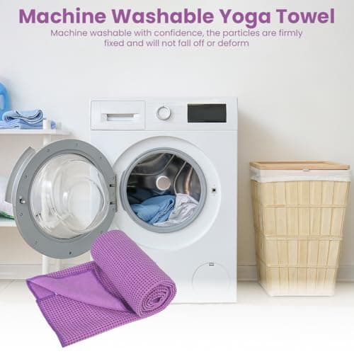 flintronic Yoga Towel, Yoga Mat Towel with Grip Silicone Dots, Microfibre Yoga Blanket Towel, Soft & Breathable, with Quick Dry Yoga Towels and Mesh Carry Bag, for Bikram, Pilates - 183x63cm — view 6