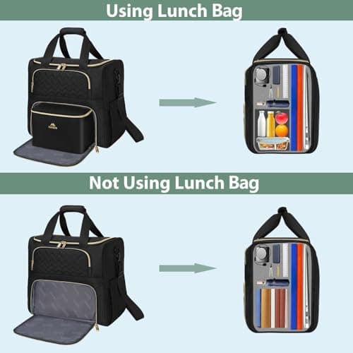 MATEIN 15.6 inch Rolling Teacher Bag with Insulated Lunch Bag, Black — view 5