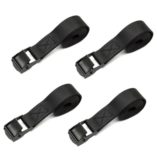 SHUBEIEUMI Tie Down Straps, 4 Pack Straps with Buckles, 2cm x 50cm(Black)