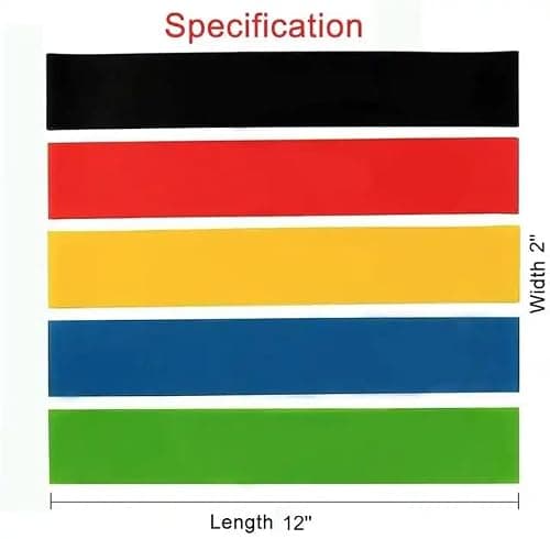 ODT Performance - Resistance bands exercise bands - Set of 5 - Mini-loop workout bands - 100% natural latex - for men women fitness yoga pilates physiotherapy rehabilitation arms legs chest home gym — view 4