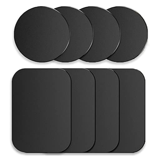 sphires 8 Pack Metal Plate for Magnetic Phone Car Mount 4 X Round and 4 X Rectangular Metal Plate for Car Magnetic Phone Holder