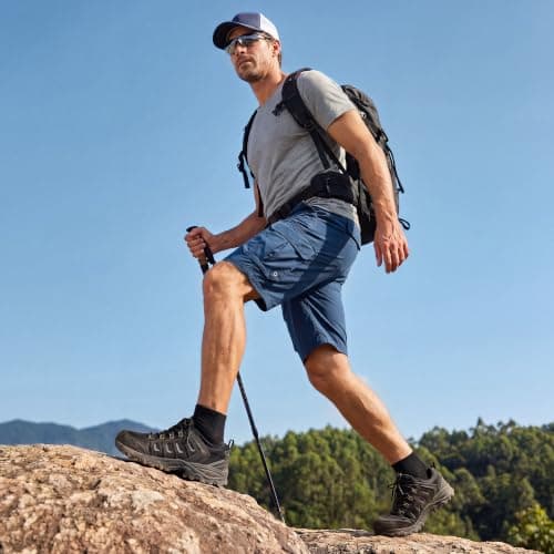 NORTIV 8 Men's Hiking Shoes,Black/Grey,10 — view 2