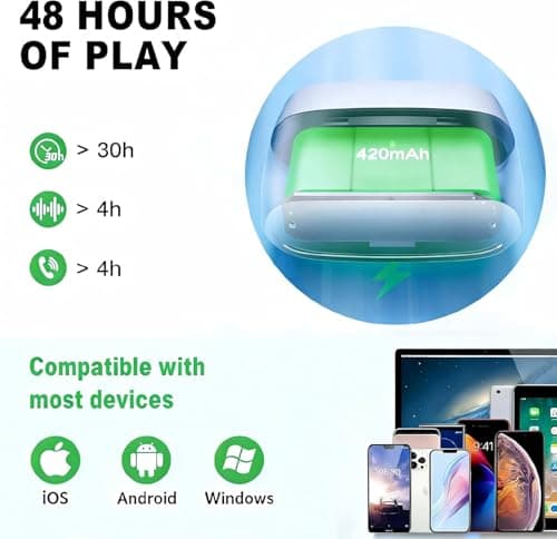 BGJRBY Wireless Earbuds, Bluetooth 5.4 in Ear Headphones, with 4 ENC Noise Cancelling HD Mic Earphones, 48 H Playtime HiFi Stereo Headphone, IPX8 Waterproof Touch Control for iPhone/Android/Airpods — view 6