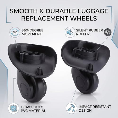 Kukyller 2PCS Luggage Replacement Wheels, Luggage Suitcase Wheel Suitcase Swivel Repair Caster Wheels Luggage Suitcase Swivel Wheels Suitcases Replacement Wheel for Trolley — view 3