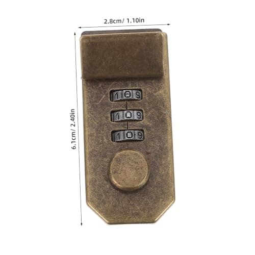 HOUDERCO Iron Mini Travel Suitcase Combination Lock with 3 Digit Password, Keyless Protective Luggage Lock for Briefcases and Luggage Bags, for Travel and Commuters — view 2