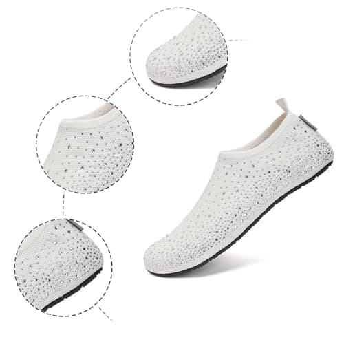Womens Barefoot Water Shoes, Travel House Slippers for Indoor and Outdoor Aqua Socks for Beach, Swim, Surf, Yoga, Dancing, Camping Must Haves (Multicolour,6.5) — view 4