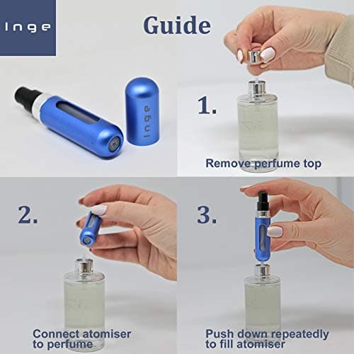 Inge Perfume Atomiser Set 5PCS | Refillable Mini Perfume Travel Bottle & Atomiser Spray Bottles | 5ml Portable Fragrance/Aftershave Atomisers for Men & Women | Ideal Travel Accessories — view 2