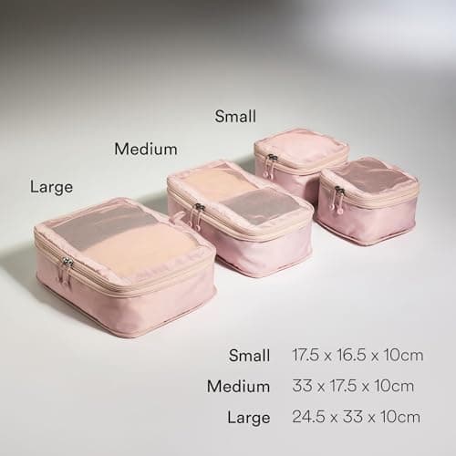 ANTLER - Compression Packing Cubes, Set of 4 Essential Packing Cubes for Suitcases and Backpacks - Holiday, Travel & Accessories Organiser, Easy Clothes and Shoe Storage - Moorland Pink — view 3