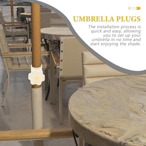 HONMEET Parasol Hole Plug White Plastic Umbrella Stand Base Connector — view 5
