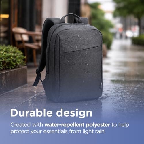 Lenovo B210 Backpack for 15.6 Inch Laptops, Lightweight and Water Repellent Rucksack– Black — view 3