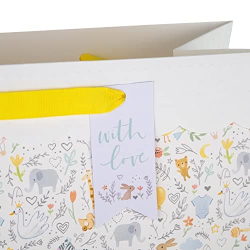 Hallmark Large New Baby Gift Bag - Cute Illustrated Design, Cute Animals Gift Bag — view 5