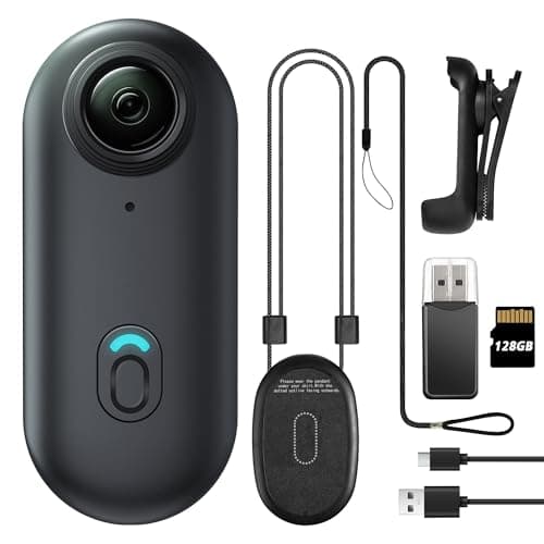 128GB FHD 1080P Mini Body Camera, Wearable Action Body Cam, Thumb Size Hands Free Recording Body Worn Camera, Premium Portable Camcorder Mount Anywhere for Security, Work, Guard, Travel (Black)
