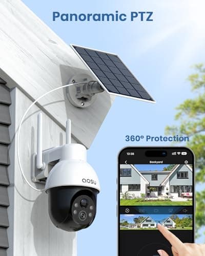 aosu 3K Security Camera Outdoor Wireless, 360° PTZ Full Coverage View — view 2