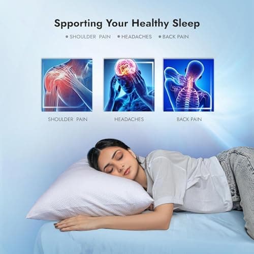 Adam Home Breathable Pillows 8 Pack Hotel Quality | Bouncy Support Side Sleeper Pillow for Neck, Back & Shoulder Pain Relief & Anti dust mite, Standard Size Bed Pillows — view 3