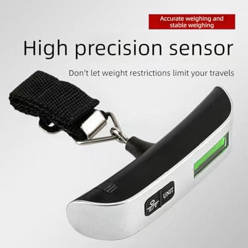 Luggage Scale, Digital Portable Luggage Weight Scale 110 lb/ 50KG, Hanging Suitcase Weigher for Travel, Suitcase Scale with Temperature Measurement Function Capacity Silver (1) — view 4