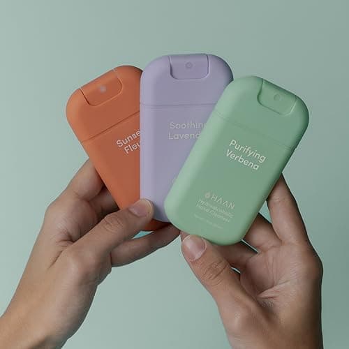 HAAN Hydrating Hand Cleansing Spray with Aloe Vera (Pack of 3) – Clean Your Hands - 1 of Each Scent: Sunset Fleur, Purifying Verbena, Soothing Lavender — view 3