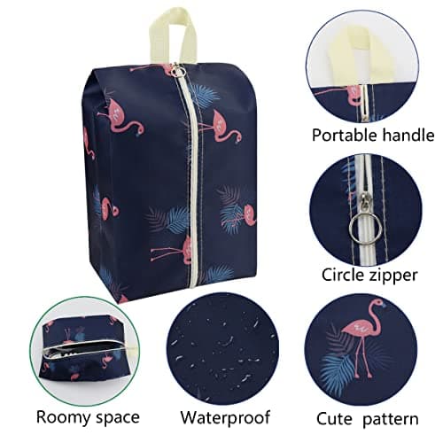 Travel Shoe Bags Waterproof Portable Shoe Storage Pouch with Handle for Men & Women (8 Pack Cute Pattern) — view 3