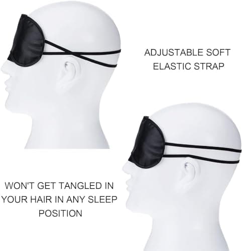 10 Pack Eye Mask Shade Cover Blindfold Travel Sleep Cover with Nose Pad, Black — view 4
