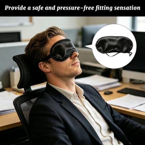 20 Pcs Sleep Eye Mask, Black Eye Masks with Nose Bridge Design, Light-Blocking Sleep Mask for Office Naps, Long-Haul Flights, Party Games and Team Building, Travel and Camping Accommodation — view 6