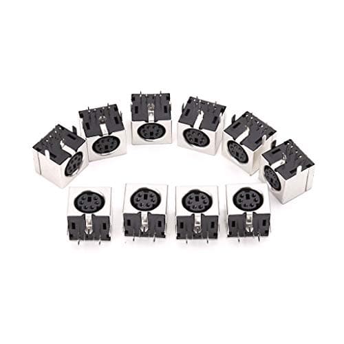 SHYYOULQE 10pcs 6-pin Din Socket Connectors PS-2 Female Plug PCB Solder Connector PC Travel Adapter Converter
