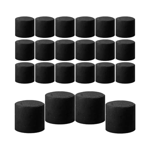 Lurrose Reusable Hand Warmer Charcoal 25pcs round Solid Charcoal Blocks for Incense Burner and Outdoor Handwarmer, Smokeless Winter Heating for Home and Travel