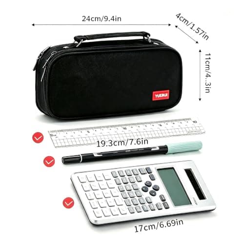 MIUTME Large Pencil Case with Compartments and Handle,Big Capacity Canvas Pencil Pouch with Zipper,Aesthetic Pen Pouch Organizer,for School and Office Stationery — view 2
