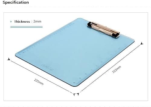 Sijihua Clipboard Folder Board Office Folder with Heavy Duty Clip (2 Packs) A4 Clear Blue + Green — view 3