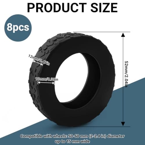 Bellanova 8 Silicone Luggage Wheel Protectors Black — view 2