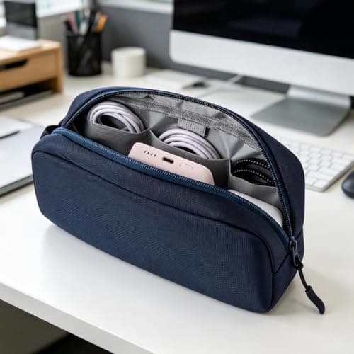 Camera Case,Protective Soft Travel Case,Travel Camera Bag Vacation Hiking Camping | For Cable Chargers Accessories Daily Commute Travel Business Holidays, Blue, Patrz opis, Unisex — view 2