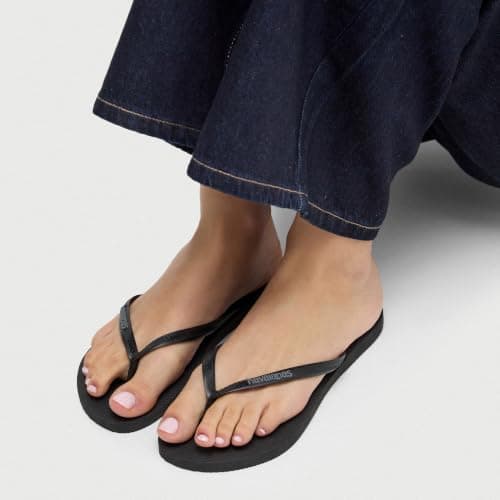 Havaianas Slim Logo Pop Up Women Flipflop Black/Steel Grey 6.5/7 UK — view 2