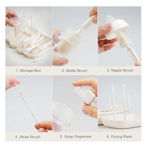 Silicone Cleaning Kit with Drying Rack，for Baby Bottles Under 250ML — view 2