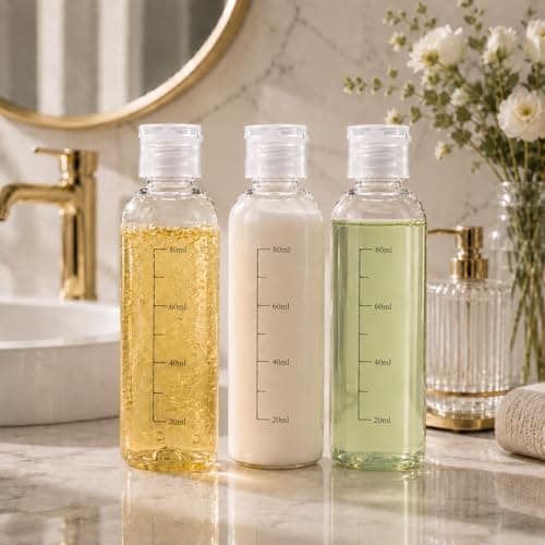 Clear Toiletry Bag with Travel Bottles Set 100ml & Spray bottle 10ml TSA Approved Travel Makeup Cosmetic Bag for Women Men Clear Toiletries Containers with Clear Airport Bag Case,Refillable Bottle — view 4