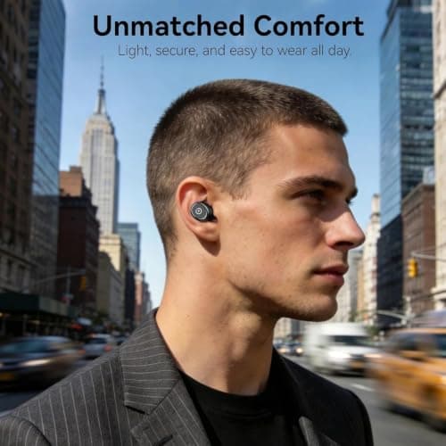 TOZO T10 Bluetooth 5.3 Wireless Earbuds with Wireless Charging Case IPX8 Waterproof Stereo Headphones in Ear Built in Mic Headset Premium Sound with Deep Bass for Sport Black — view 5