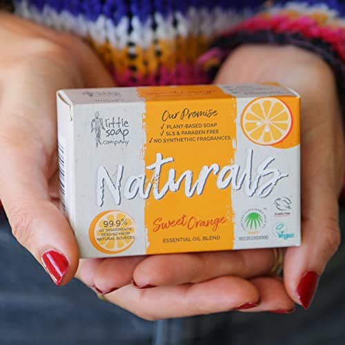 Little Soap Company Naturals Range - Bar Soap | Vegan, Cruelty Free, No SLS or Parabens, Refreshing Cleansing Soap bars, Natural Eco Friendly Body & Hand Soap, 100g (Sweet Orange) (Pack of 4) — view 6