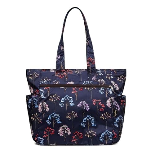 Floral Tote Water-resistant Large Shoulder Bag for Shopping School Work College Yoga Travel Beach Daily Use with Multi Pockets