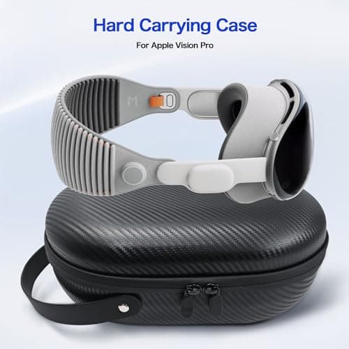AWINNER Hard Carrying Case Compatible for Apple Vision Pro, Accessories VR Headset with Elite Strap, Ultra-Sleek Design for Travel (Carbon fibre) — view 2