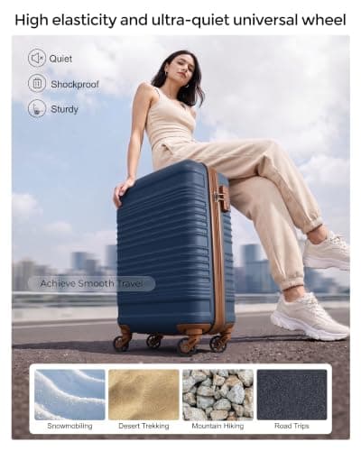 COOLIFE 55×35×20 Cabin Suitcase + 40x30x20cm Ryanair Cabin Bag EasyJet Set — view 3