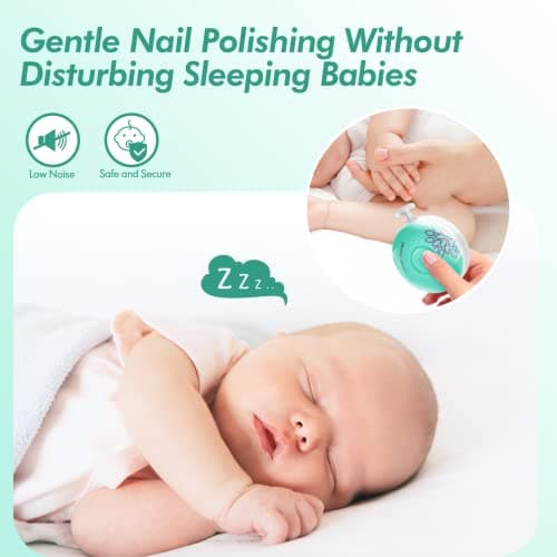 Brencco Electric Nail File for Baby with Six Interchangeable Grinding Heads, Low Noise Newborn Nail Trimmer — view 4