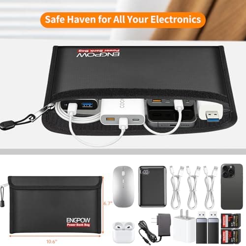 ENGPOW Fireproof Organizer Travel Safe Bag, Portable Electronic Carry Case — view 4