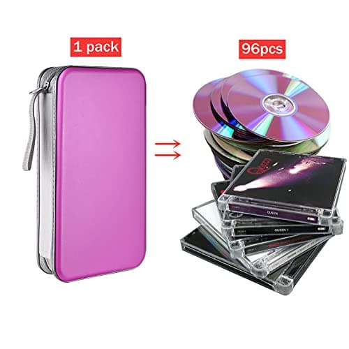 LIOVODE DVD Case, 96 Capacity CD Case Holder Organizer Disc Wallet for Car — view 2