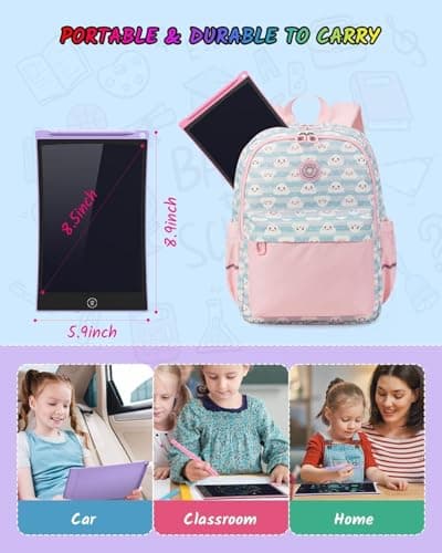 TECJOE 2 Pack LCD Writing Tablet, 8.5 Inch Colorful Doodle Board Drawing Tablet for Kids, Erasable Reusable Writing Drawing Pad, Learning Toys Gifts for 3 4 5 6 Years Old Boys and Girls Toddlers — view 6