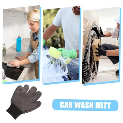 Car Wash Gloves 1 Pair Coral Fleece Cleaning Mitts — view 6