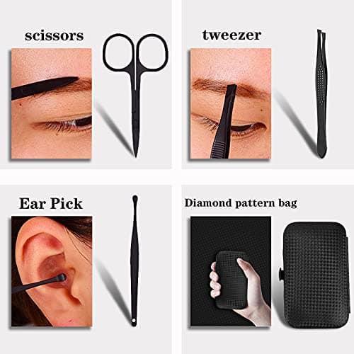 Professional Manicure Stainless Steel Set, 7 pcs Portable Nail Clippers Set, Pedicure Set, Eyebrow Grooming Kit, Nail Care Tools with Luxurious Leather Case — view 4