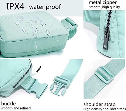 Belt Bag Waist Pack Bum Bag Crossbody Fanny Pack for Women and Men with Adjustable Strap Small Waist Pouch for Travel Workout Running Hiking(Mint Green) — view 5